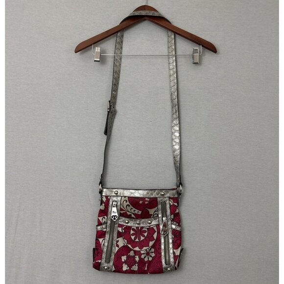 Genna De Rossi Faux Leather Snakeskin Metallic Gray Pink Boho Metal Punk Retro - Picture 2 of 16